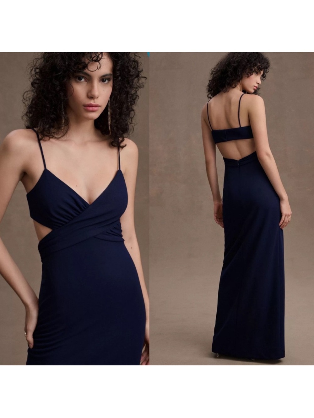 BHLDN Navy Spaghetti-Strap Livy Cutout
N-Neck Maxi Gown